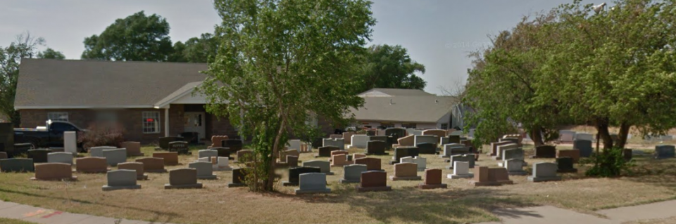 assortment of monument styles outside storefront