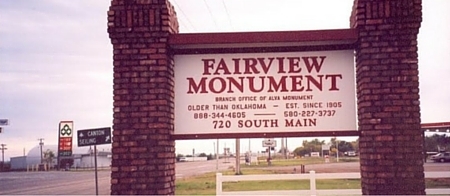 fairview, ok monument location